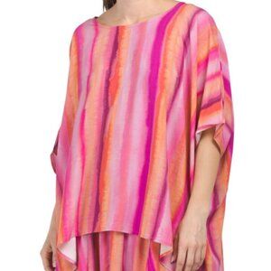NWT LABEL OF LOVE Exclusive Print Women's Oversized Pink Striped Top Size S/M